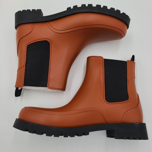 Bernardo Addison Rain Woman Ankle Boots Amber PVC Brown Red Size 10 New in box - Picture 4 of 11